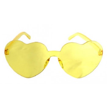 Heart Shaped Glasses frameless yellow BUY